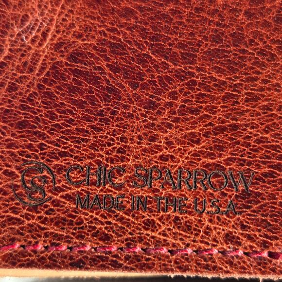 Chic Sparrow Journal Cover Dark Red Grain Leather Made in the USA Travelers Book - Picture 3 of 8